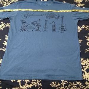 Jack Johnson musical instruments t-shirt, Large, chambray blue, 100% cotton